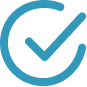 Circular check icon in blue