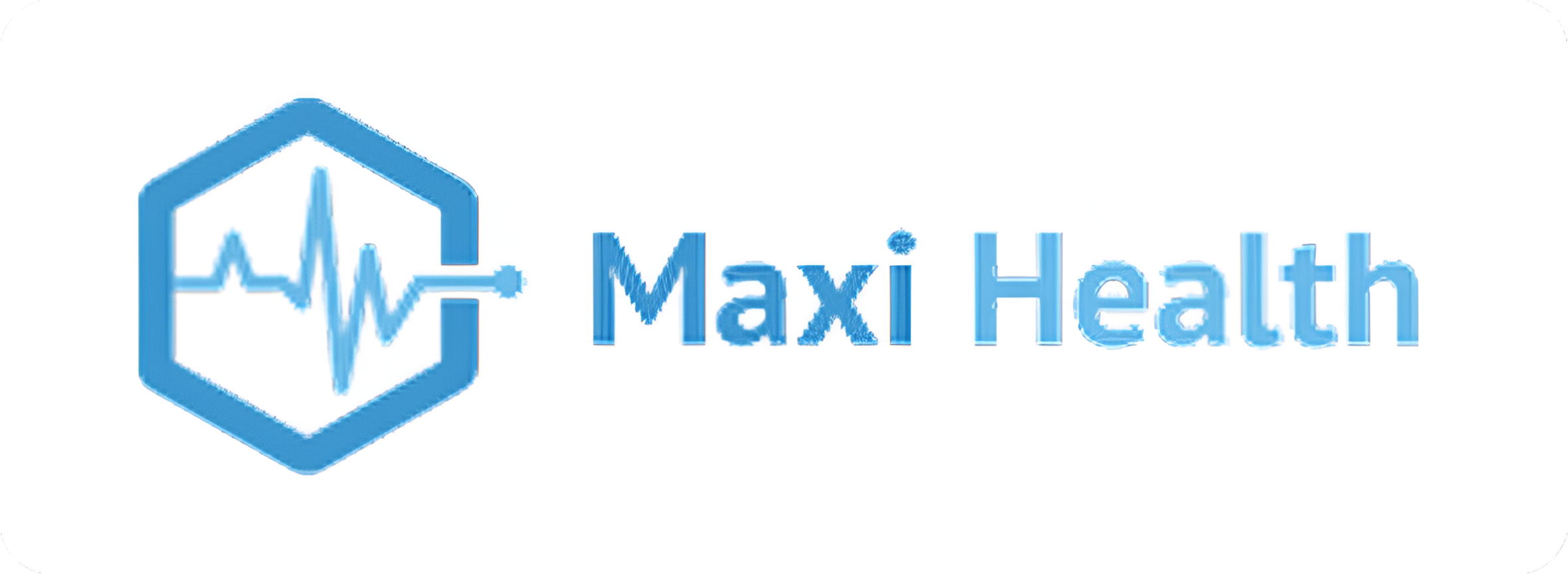 Maxi Health logo with heartbeat symbol